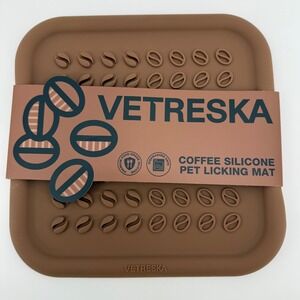 Coffee Silicone Pet Licking Mat Brown Enrichment‎ Dog Cat Toy Vetreska